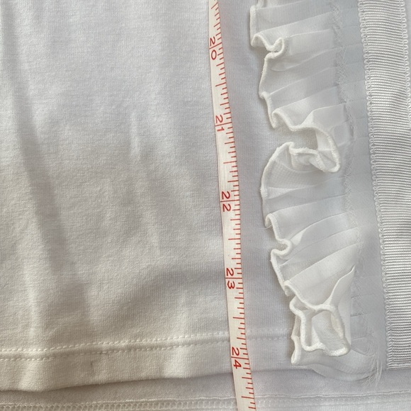 WHBM white ruffle front blouse size Large - Picture 8 of 8